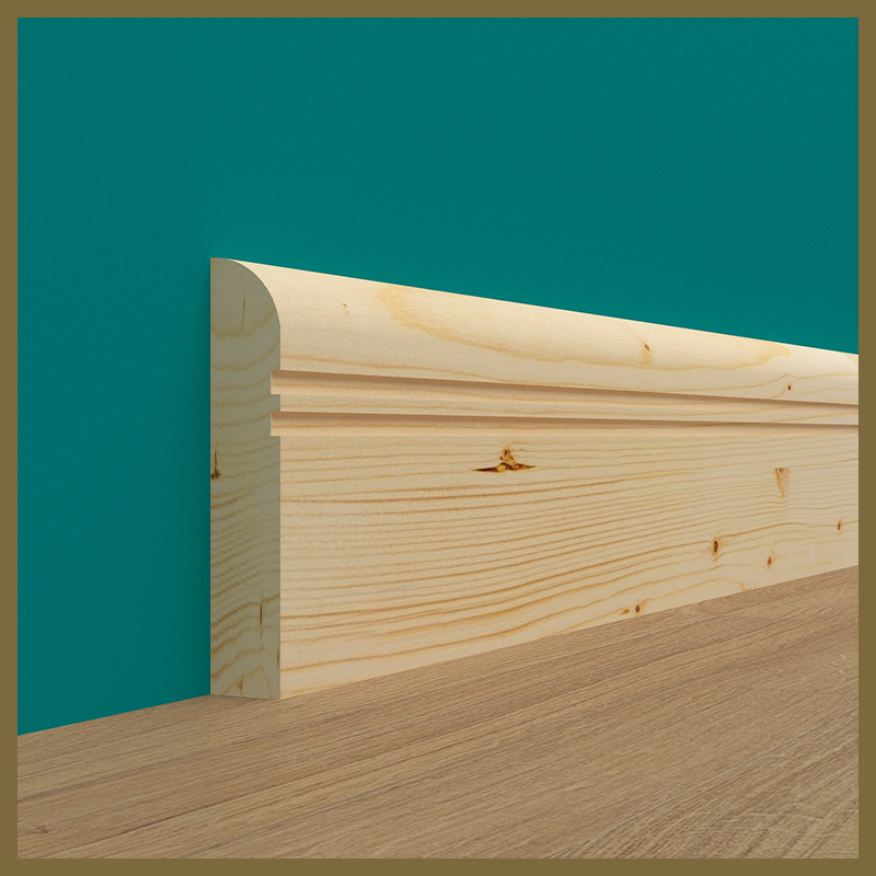 Bullnose 2 Groove Pine Skirting Board