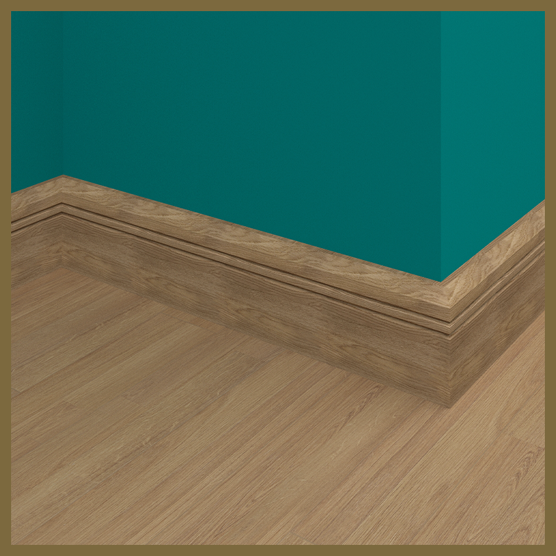Chamfer V 2 Grooves Walnut Skirting Board