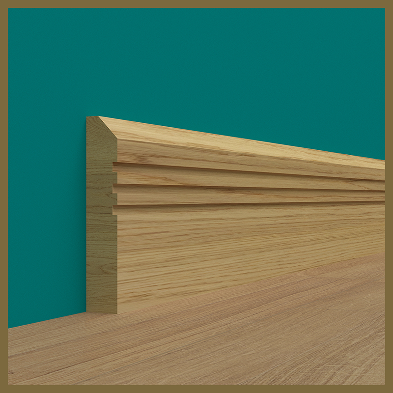 Chamfer 3 Groove Oak Skirting Board