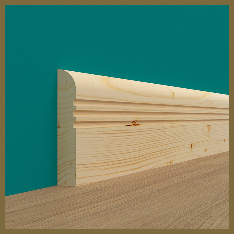 Bullnose 3 Groove Pine Skirting Board