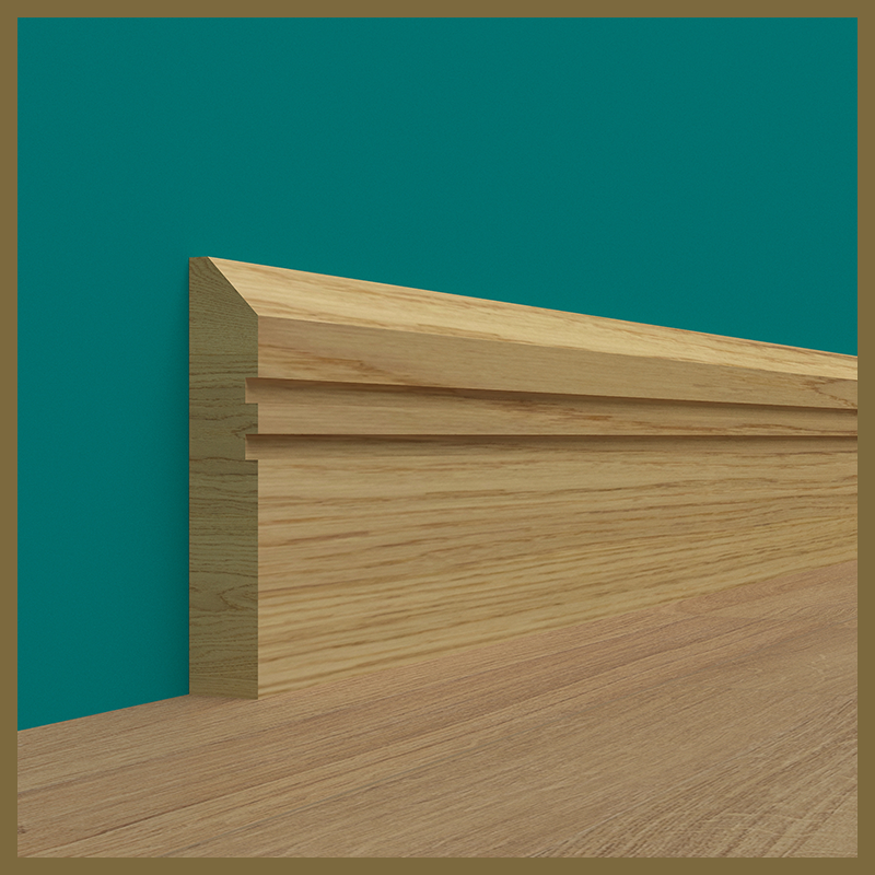 Chamfer 2 Groove Oak Skirting Board