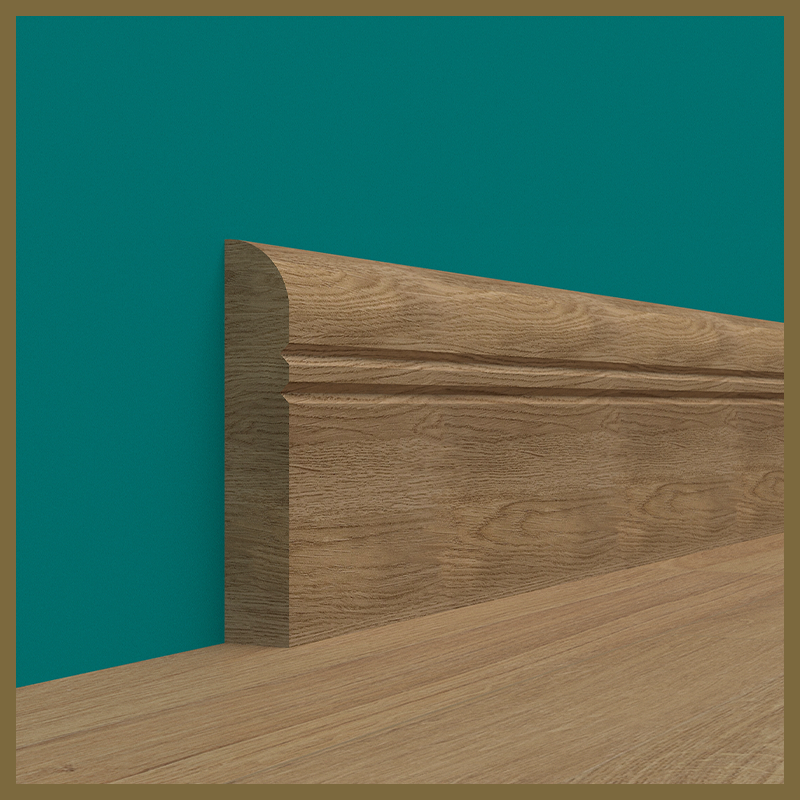 Bullnose V 2 Groove Walnut Skirting Board