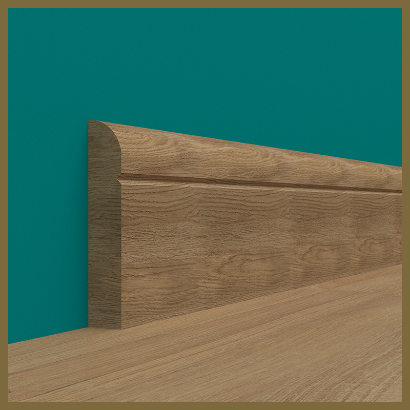 Bullnose V 1 Groove Walnut Skirting Board
