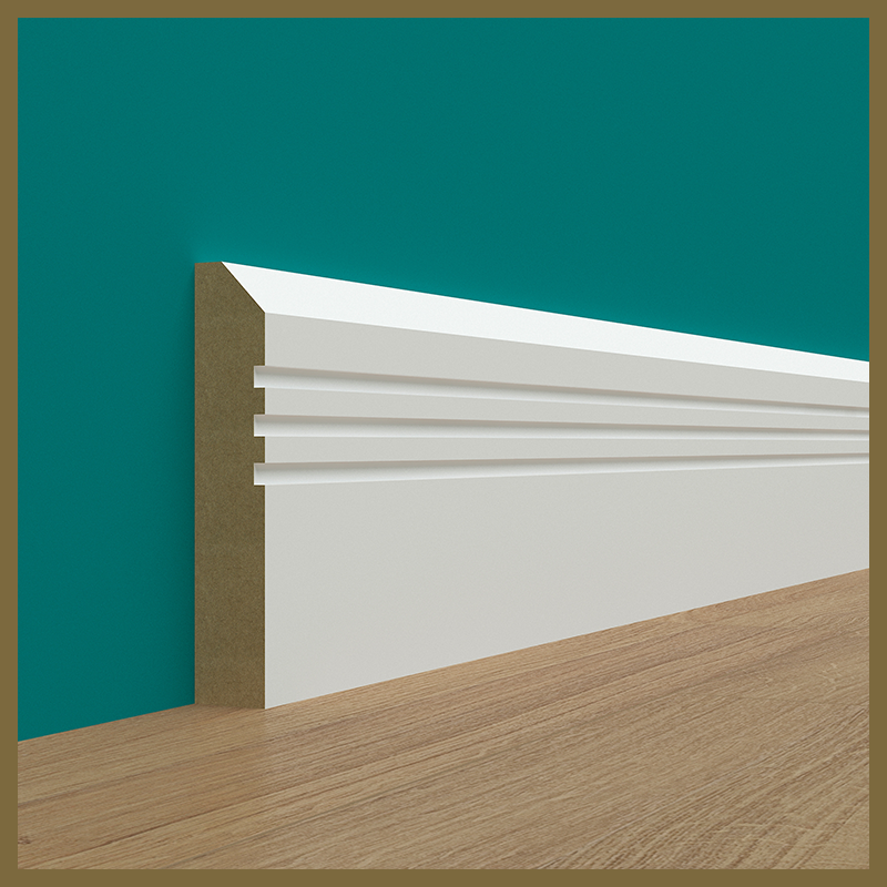 Chamfer 3 Groove Skirting Board