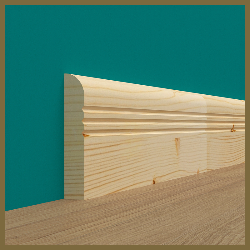 Bullnose V 3 Groove Pine Skirting Board