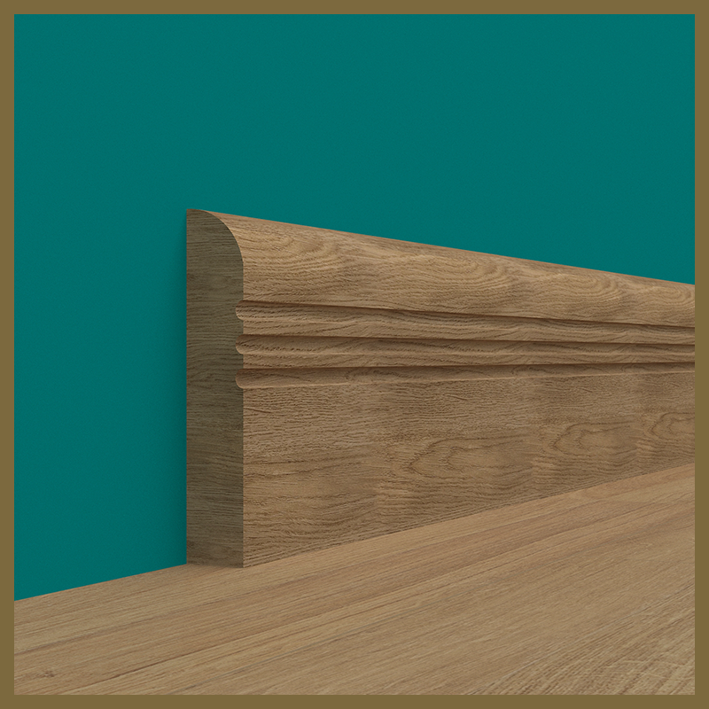 Bullnose C 3 Groove Walnut Skirting Board