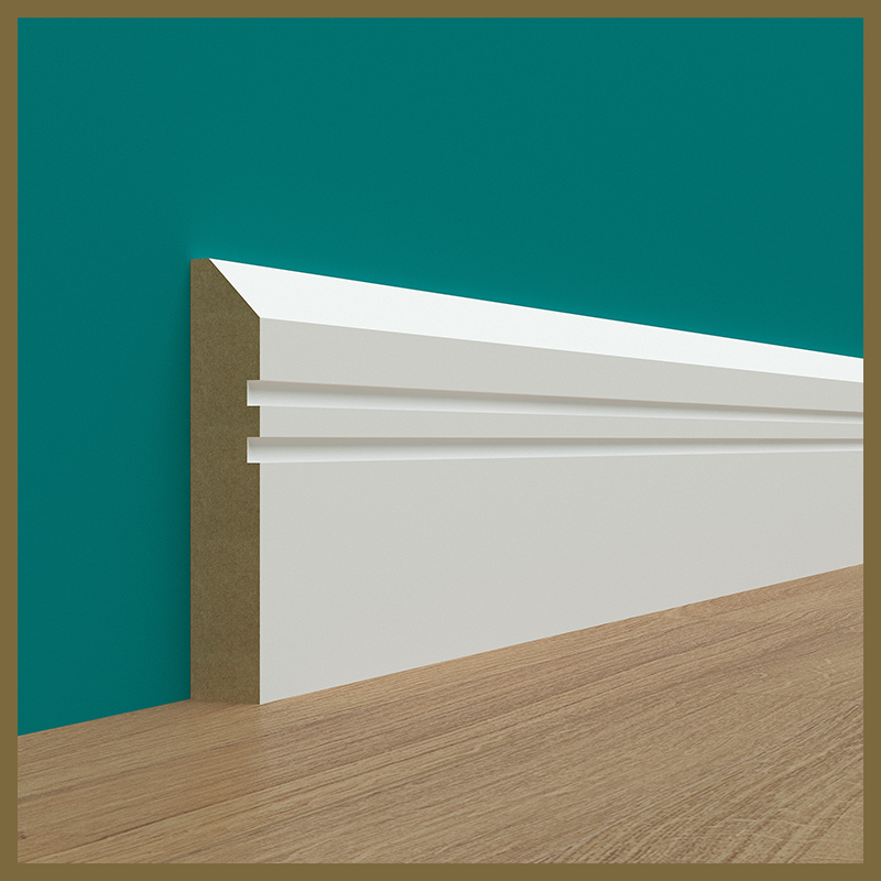 Chamfer 2 Grooves Skirting Board