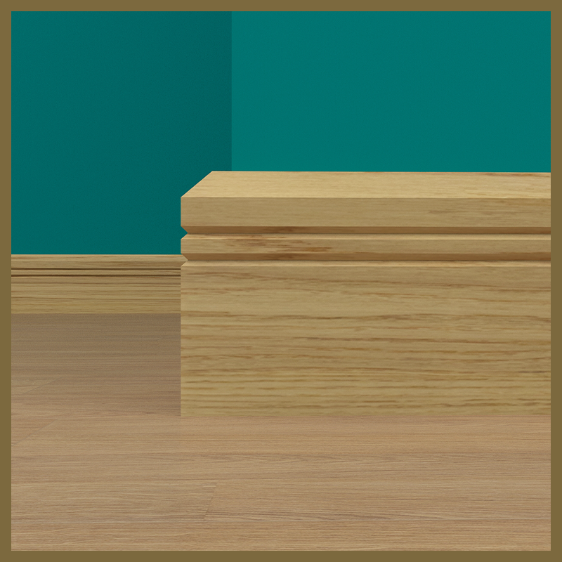 Chamfer V 2 Groove Oak Skirting Board