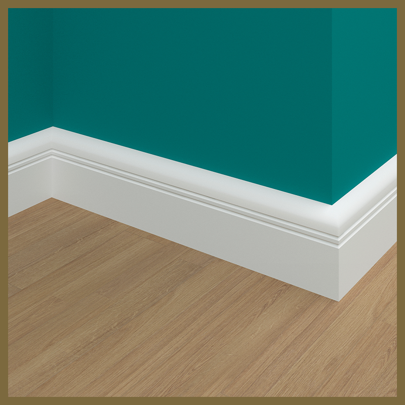Bullnose V 2 Groove MDF Skirting Board
