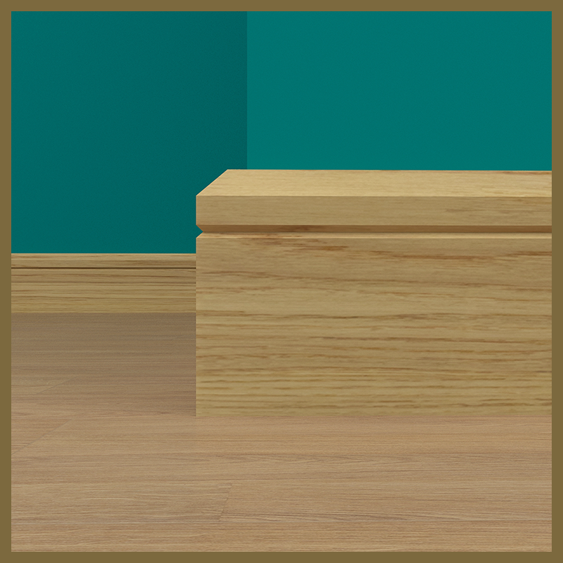 Chamfer V 1 Groove Oak Skirting Board
