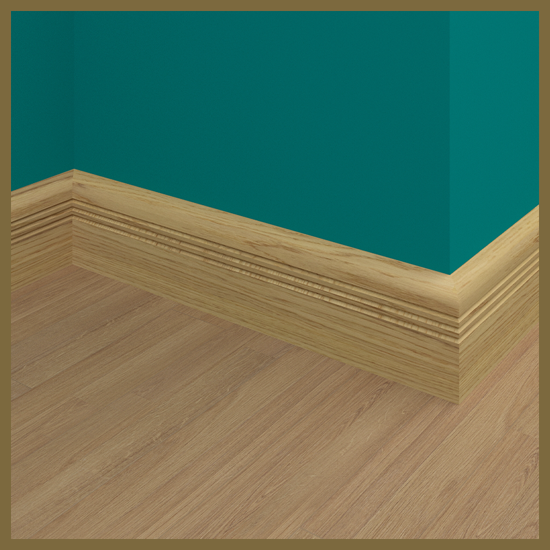 Bullnose V 3 Groove Oak Skirting Board