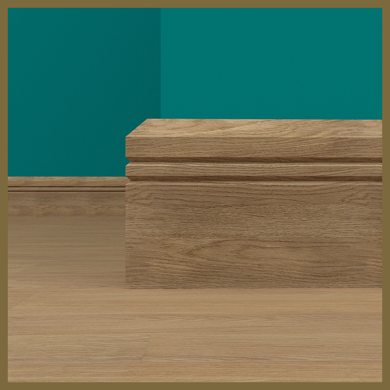 Chamfer V 2 Grooves Walnut Skirting Board