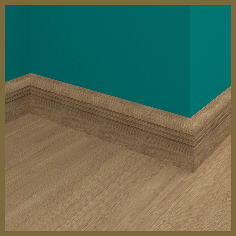 Chamfer V 3 Grooves Walnut Skirting Board