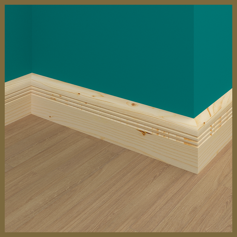 Bullnose V 3 Groove Pine Skirting Board