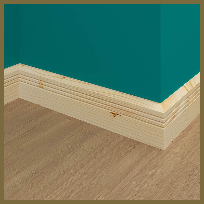 Chamfer V 3 Groove Pine Skirting Board