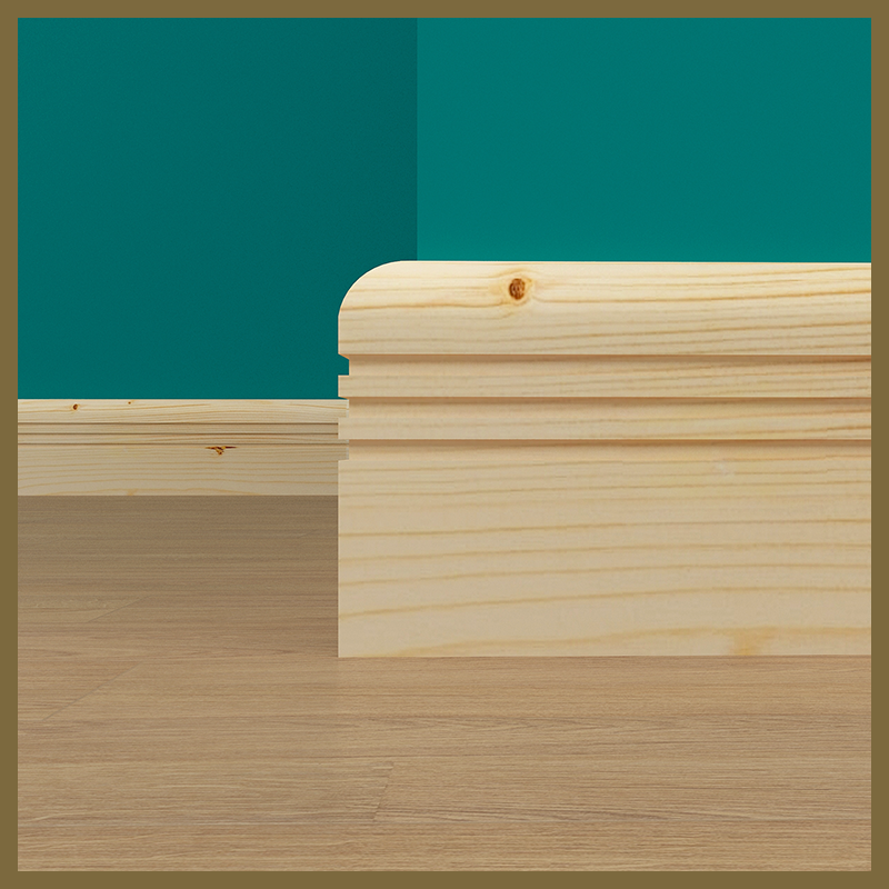 Bullnose 3 Groove Pine Skirting Board
