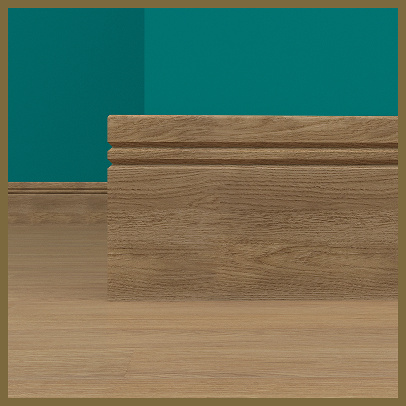 Pencil Round V 2 Groove Walnut Skirting Board