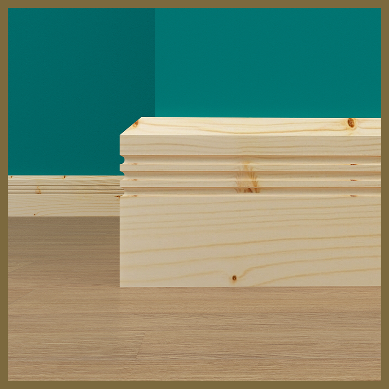 Chamfer C 3 Groove Pine Skirting Board
