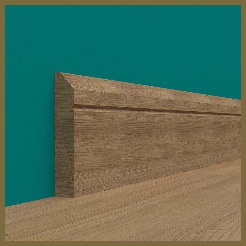 Chamfer V 1 Grooves Walnut Skirting Board