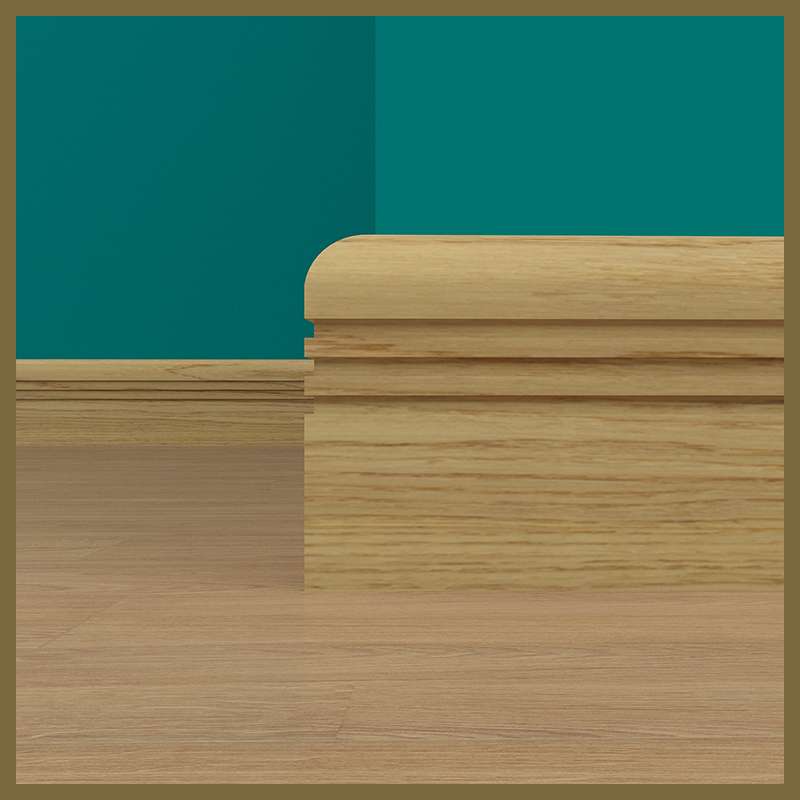 Bullnose 3 Groove Oak Skirting Board