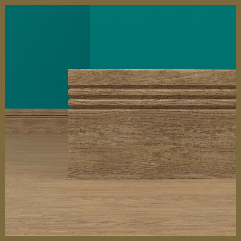 Pencil Round V 3 Groove Walnut Skirting Board