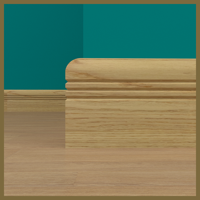 Bullnose V 3 Groove Oak Skirting Board