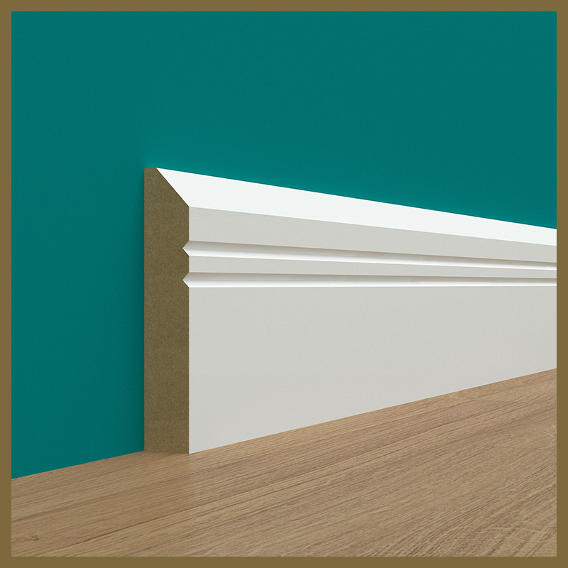 Chamfer V 2 Groove Skirting Board