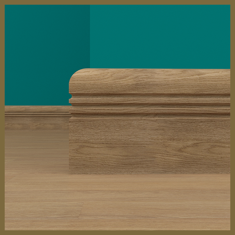 Bullnose C 3 Groove Walnut Skirting Board