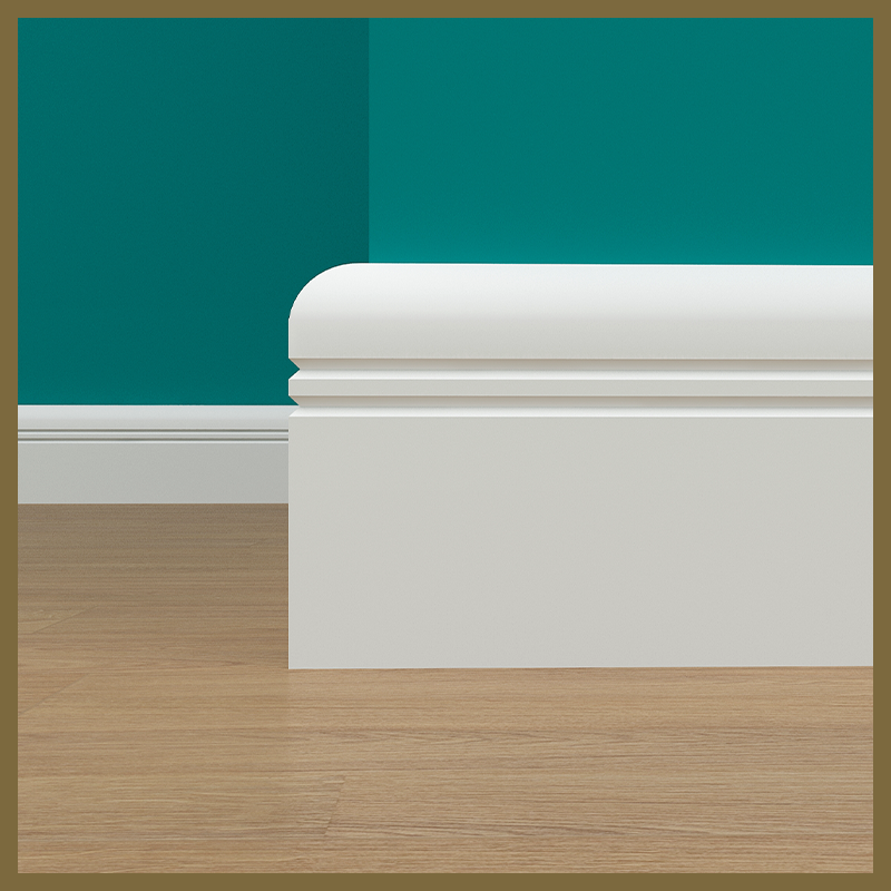 Bullnose V 2 Groove MDF Skirting Board
