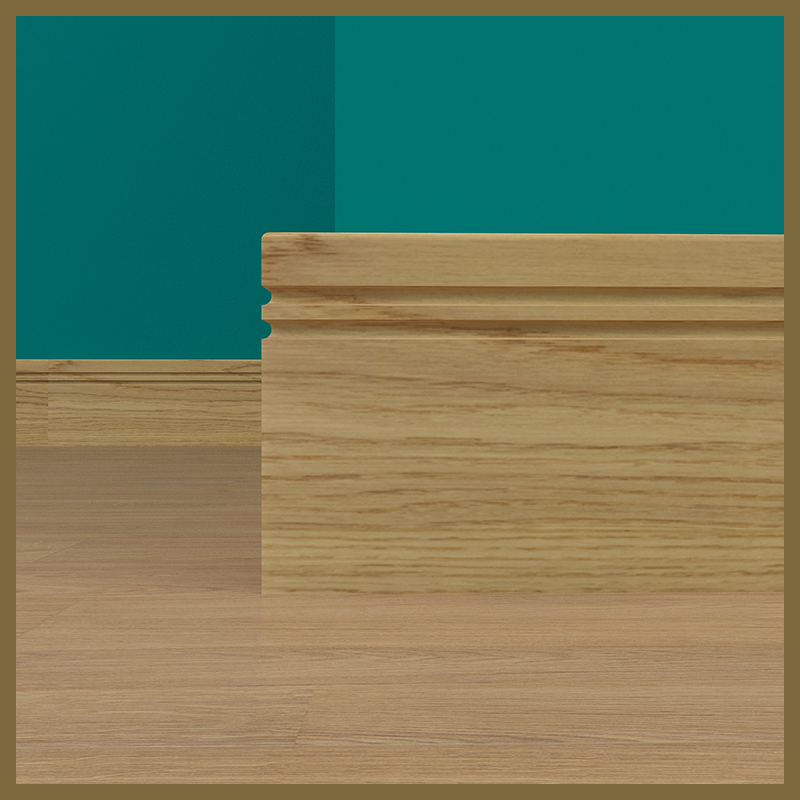 Pencil Round C 2 Groove Oak Skirting Board