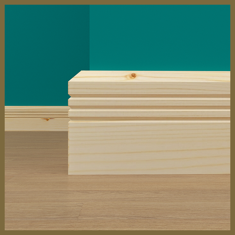 Chamfer V 3 Groove Pine Skirting Board