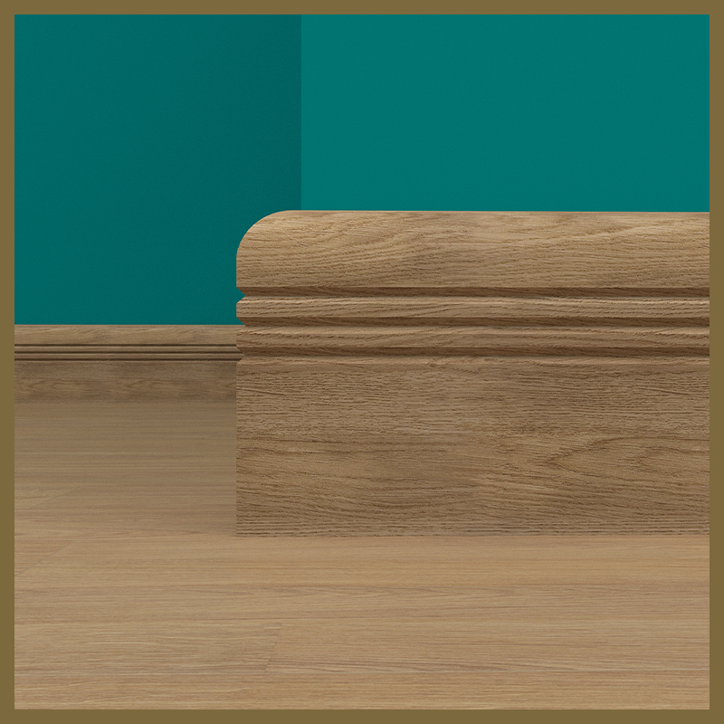 Bullnose V 3 Groove Walnut Skirting Board
