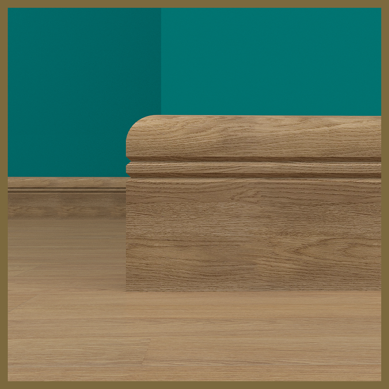 Bullnose V 2 Groove Walnut Skirting Board
