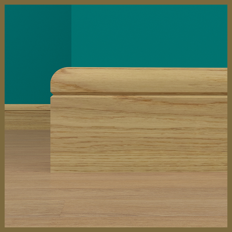 Bullnose V 1 Groove Oak Skirting Board