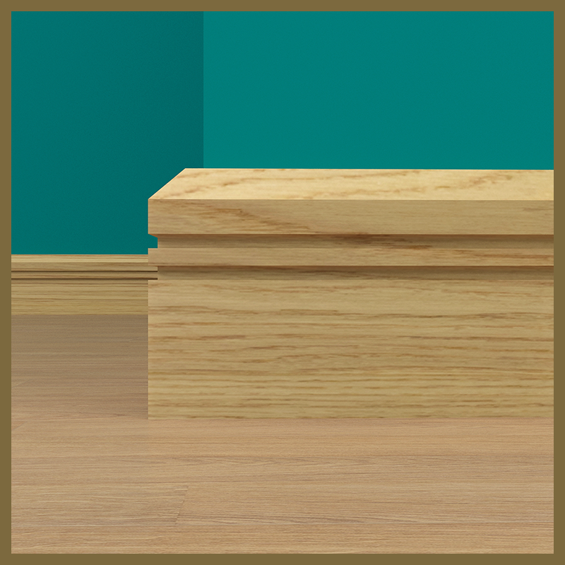 Chamfer 2 Groove Oak Skirting Board