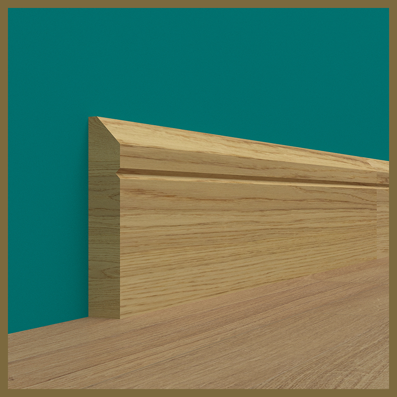 Chamfer V 1 Groove Oak Skirting Board