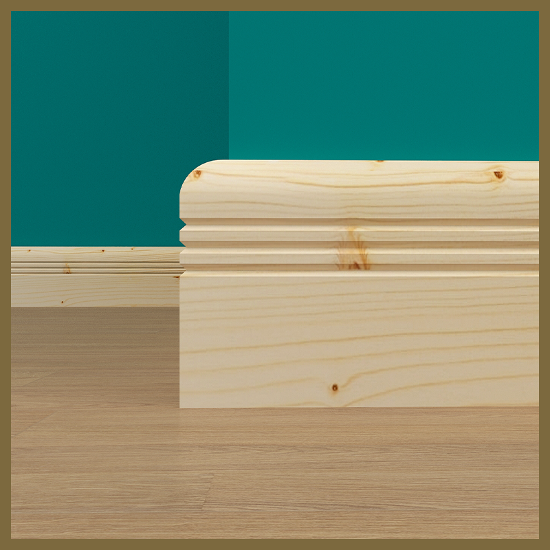 Bullnose V 3 Groove Pine Skirting Board