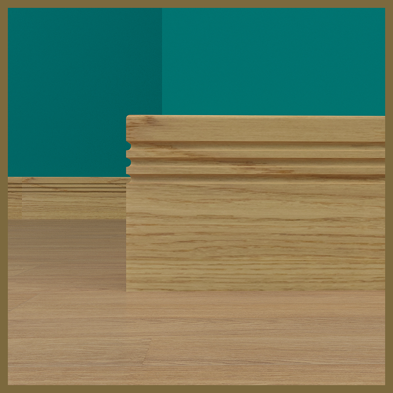 Pencil Round C 3 Groove Oak Skirting Board