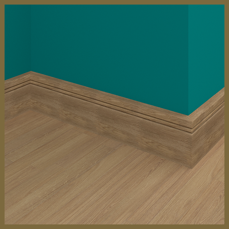 Pencil Round V 2 Groove Walnut Skirting Board