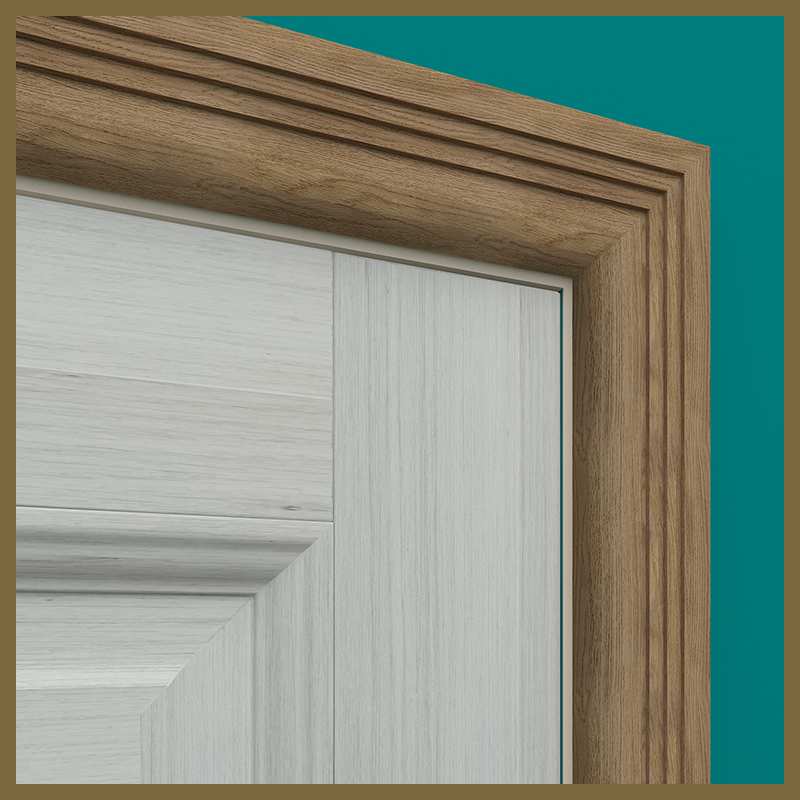 Chamfer V 3 Groove Walnut Architrave