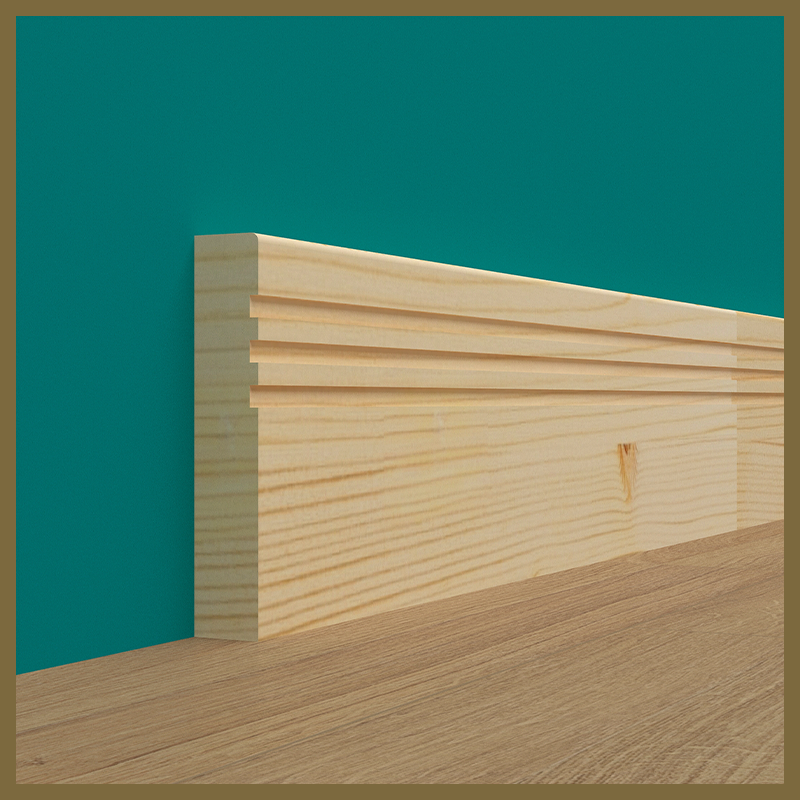 Pencil Round 3 Groove Pine Skirting Board