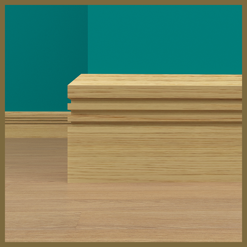 Chamfer 3 Groove Oak Skirting Board