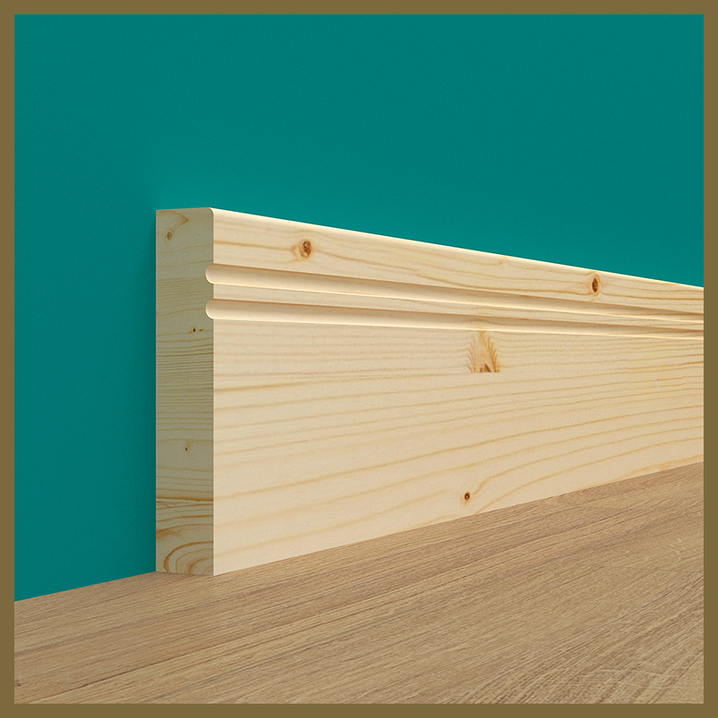 Pencil Round C 2 Groove Pine Skirting Board