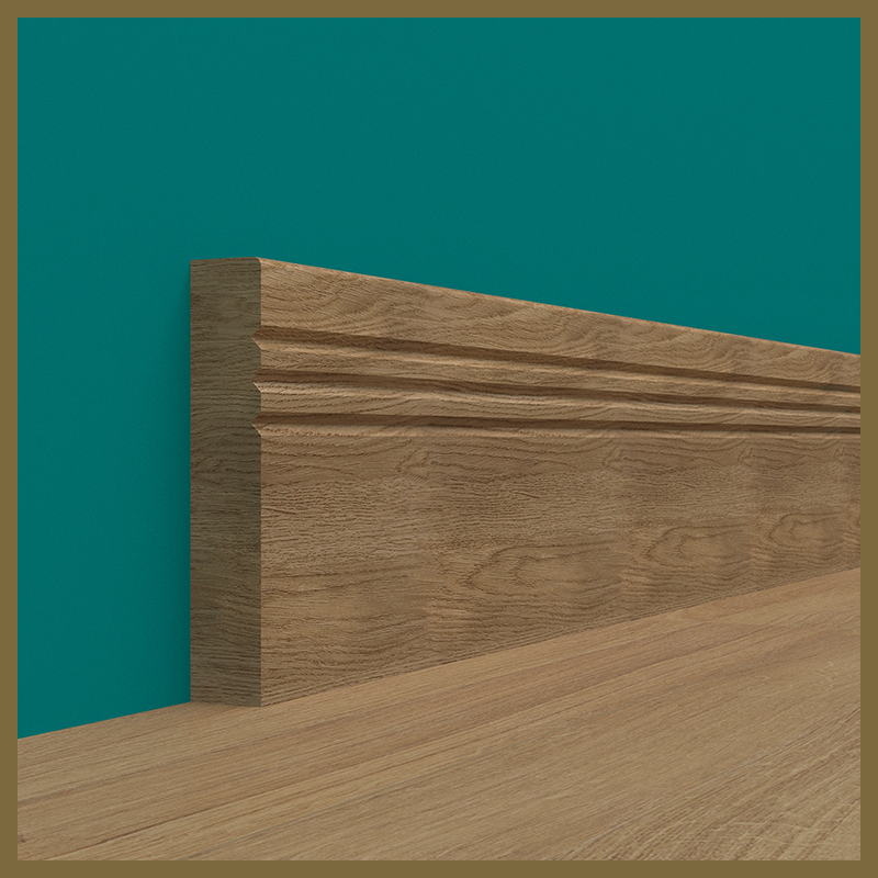 Pencil Round V 3 Groove Walnut Skirting Board
