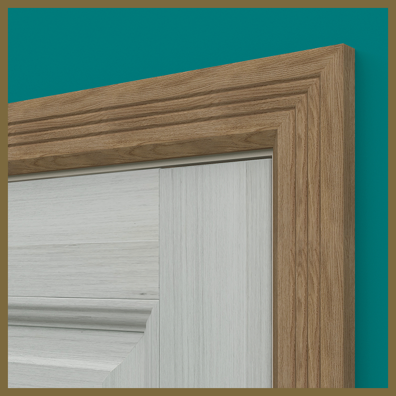 Chamfer V 3 Groove Walnut Architrave
