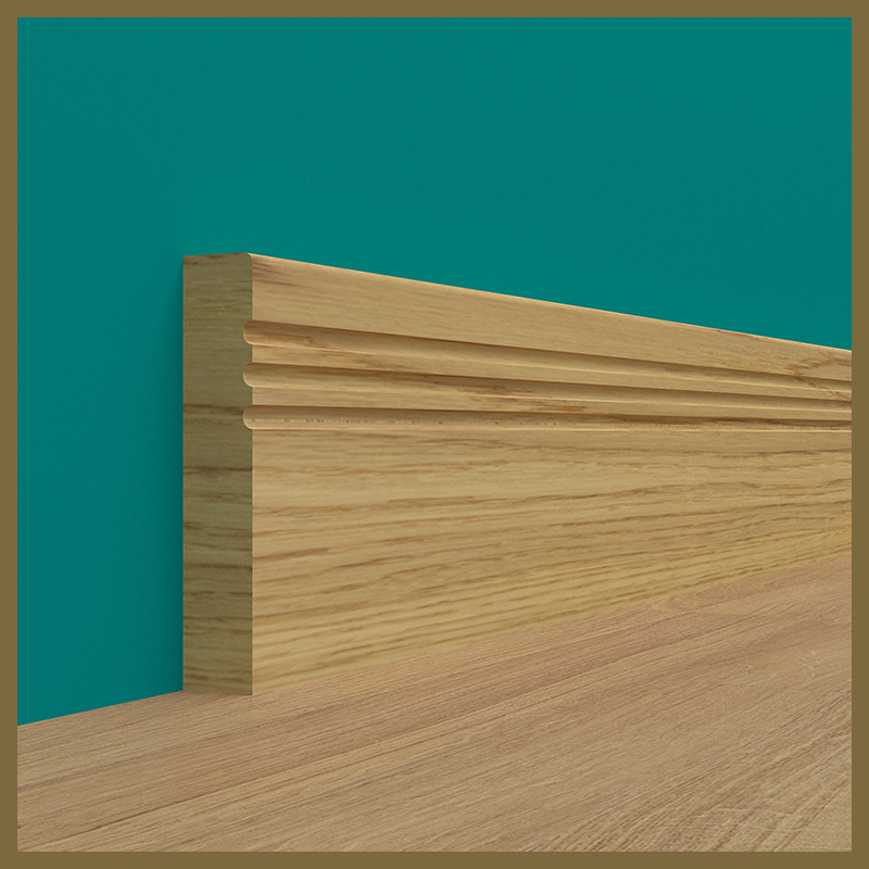 Pencil Round C 3 Groove Oak Skirting Board