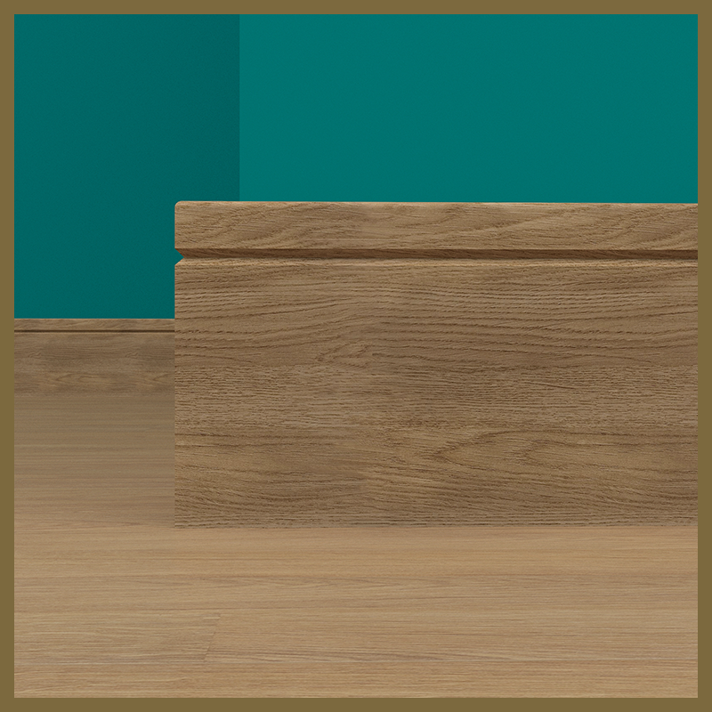 Pencil Round V 1 Groove Walnut Skirting Board