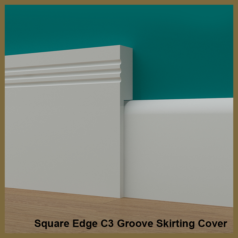 Square Edge C 3 Groove Skirting Board Cover