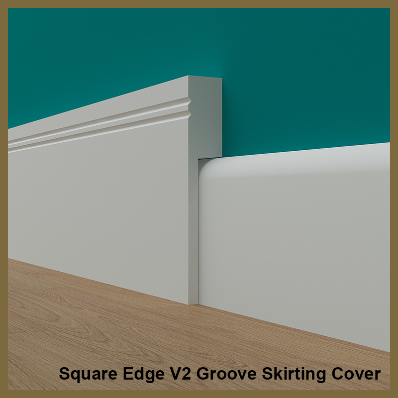 Square Edge V 2 Groove Skirting Board Cover