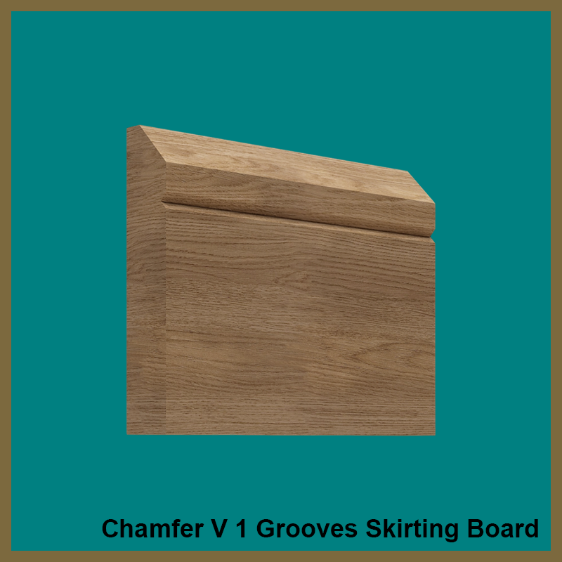 Chamfer V 1 Grooves Walnut Skirting Board